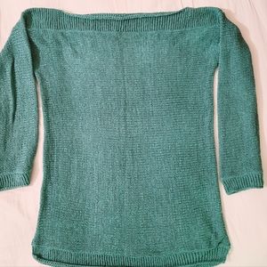 Sfera Boatneck Teal 3/4 Sleeve Sweater
